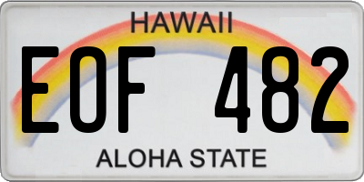 HI license plate EOF482