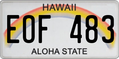 HI license plate EOF483
