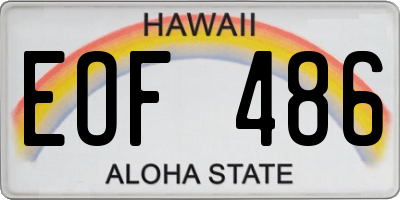 HI license plate EOF486