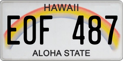 HI license plate EOF487