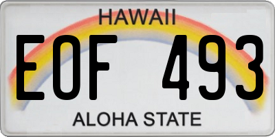 HI license plate EOF493