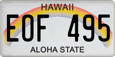 HI license plate EOF495