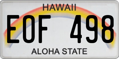 HI license plate EOF498