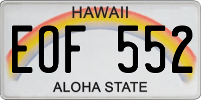 HI license plate EOF552