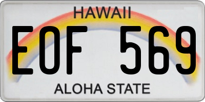 HI license plate EOF569