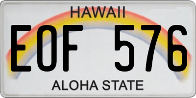 HI license plate EOF576