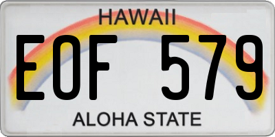 HI license plate EOF579