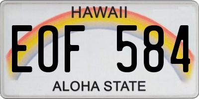 HI license plate EOF584