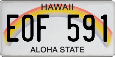 HI license plate EOF591