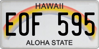 HI license plate EOF595