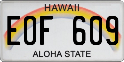 HI license plate EOF609