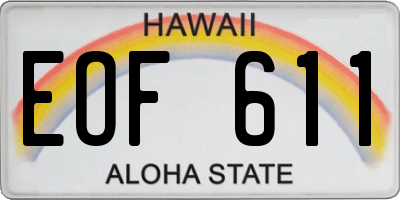 HI license plate EOF611