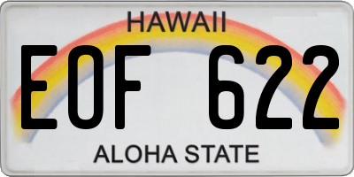 HI license plate EOF622