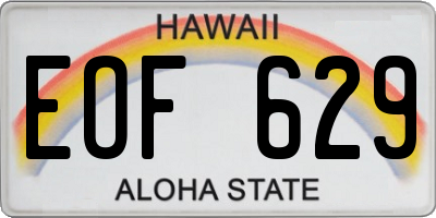 HI license plate EOF629