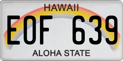 HI license plate EOF639