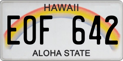 HI license plate EOF642