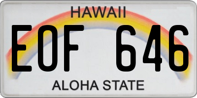 HI license plate EOF646