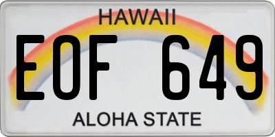 HI license plate EOF649