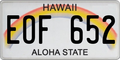 HI license plate EOF652