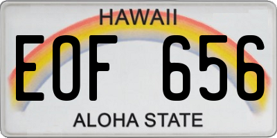 HI license plate EOF656