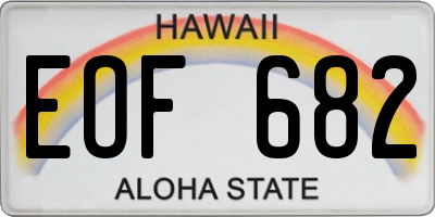 HI license plate EOF682