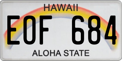 HI license plate EOF684