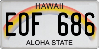 HI license plate EOF686