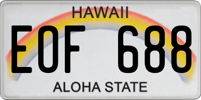 HI license plate EOF688