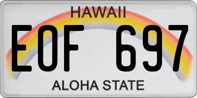 HI license plate EOF697