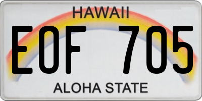 HI license plate EOF705