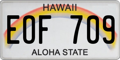 HI license plate EOF709