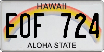 HI license plate EOF724