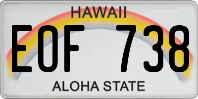HI license plate EOF738