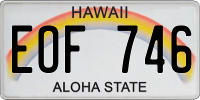 HI license plate EOF746