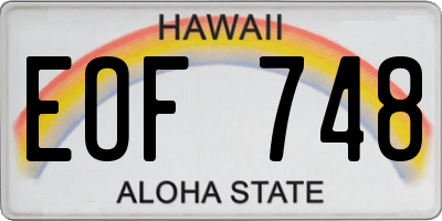 HI license plate EOF748