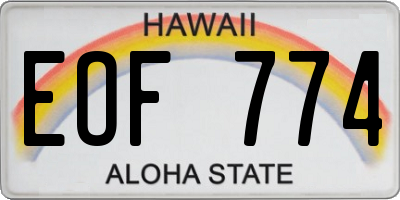 HI license plate EOF774