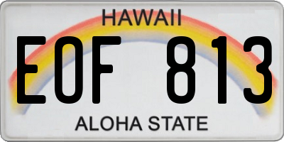 HI license plate EOF813