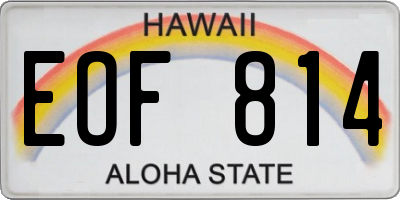 HI license plate EOF814