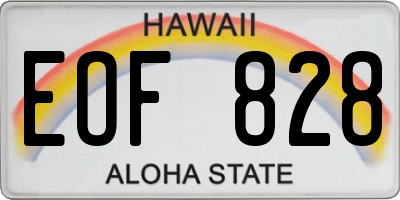 HI license plate EOF828