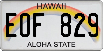 HI license plate EOF829