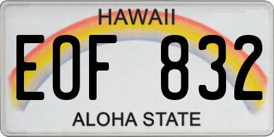 HI license plate EOF832