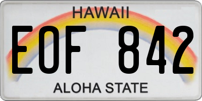 HI license plate EOF842