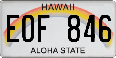 HI license plate EOF846