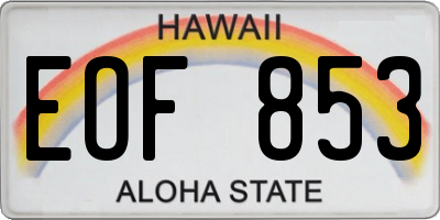 HI license plate EOF853