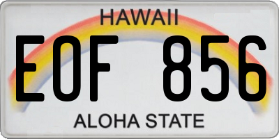 HI license plate EOF856