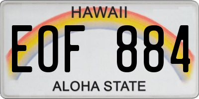 HI license plate EOF884