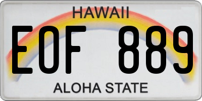 HI license plate EOF889
