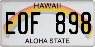 HI license plate EOF898