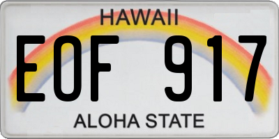 HI license plate EOF917