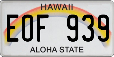 HI license plate EOF939